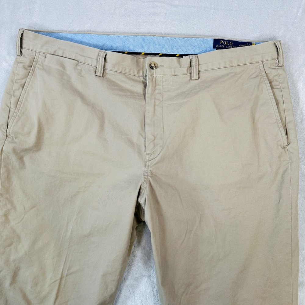 Polo Ralph Lauren Pants Mens 42x30 Khaki Stretch Straight Fit Chino Tan